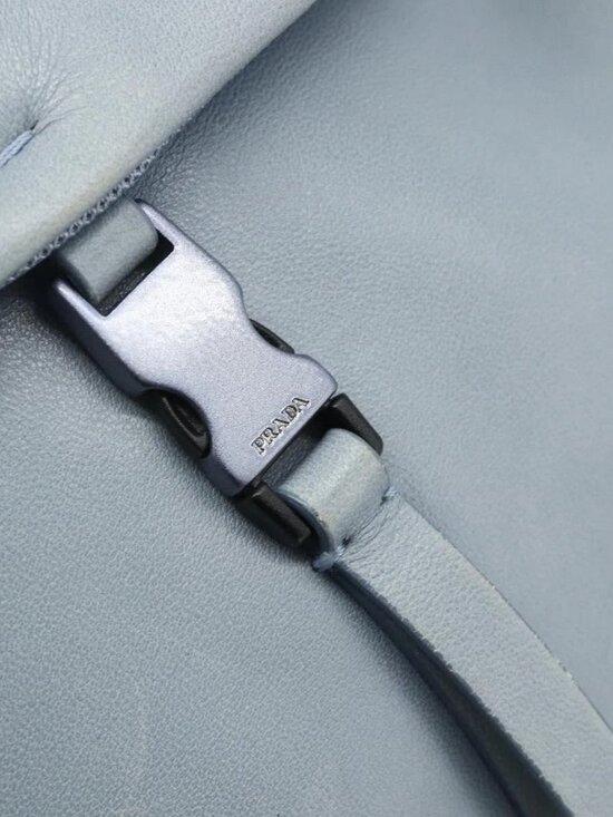 PRADA Backpack Leather Light Blue Silver Auth BA12406A main image 14